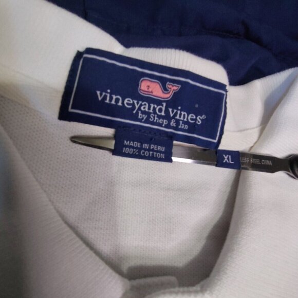 Vineyard Vines Performance Mens XL White Golf Polo Shirt Polyester - Picture 2 of 6